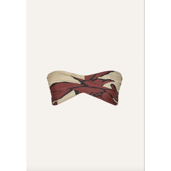 NEW JOHANNA ORTIZ palms sea sprite bikini top in ecru red black - Picture 6 of 7